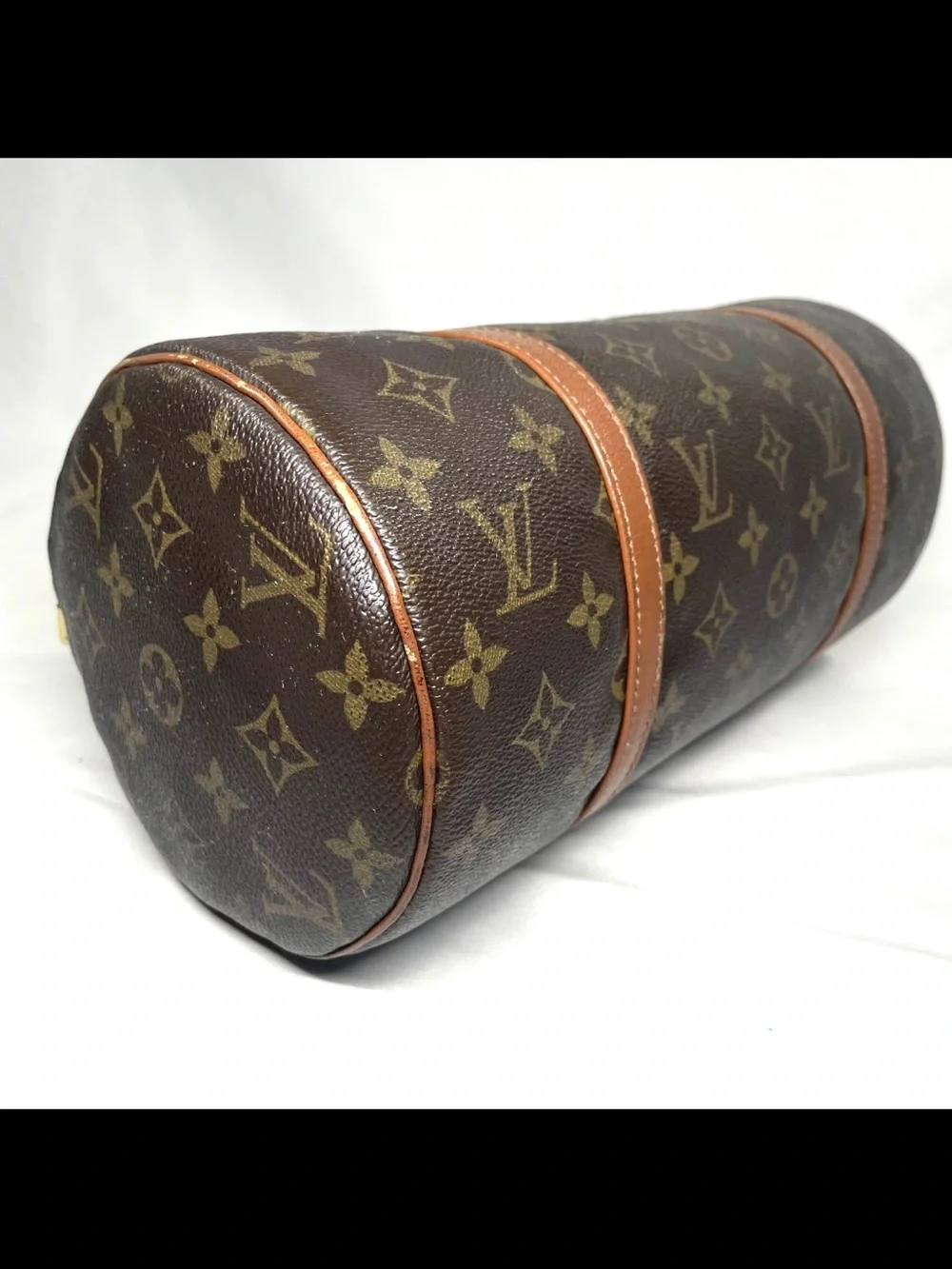 Louis Vuitton Monogram Brown & Tan Shoulder Barrel Bag with Pouch